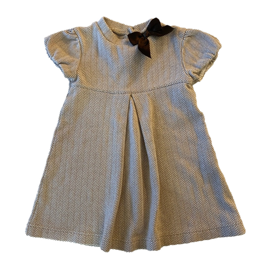 Girls' Zara Kids Dress, Size 3-4 Years, Beige & Brown